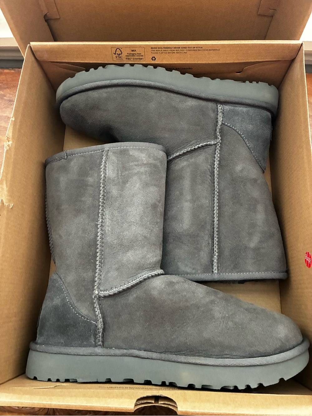 UGG Classic Short Suede Boots in Gray